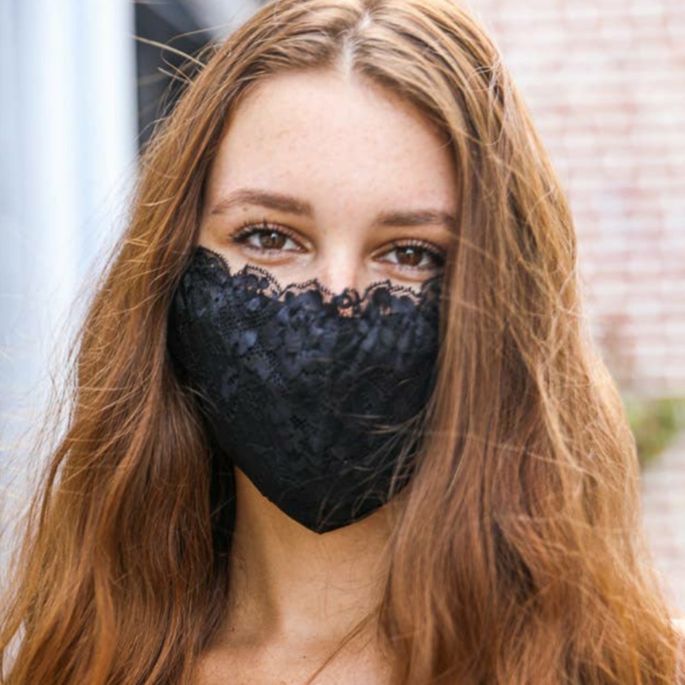 Black lace face mask